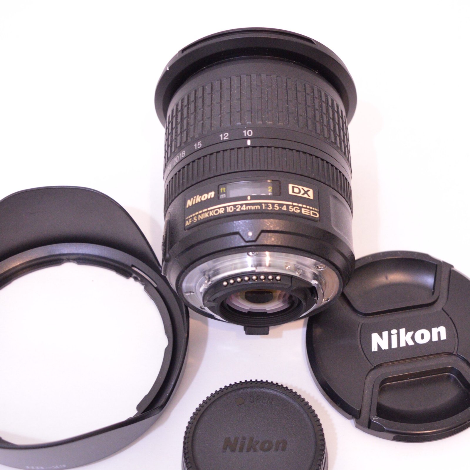 Nikon AF-S DX Nikkor 10-24mm on white background