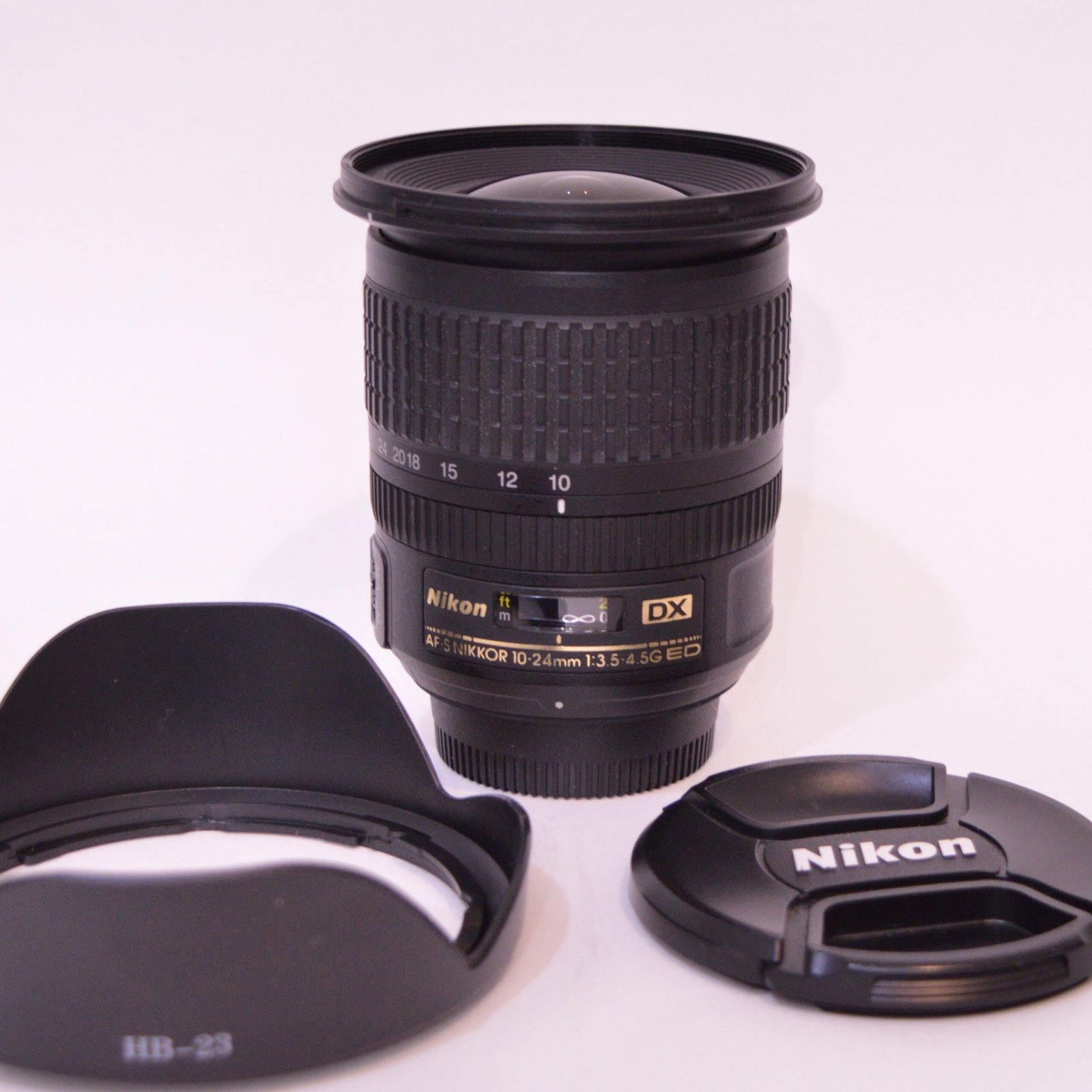 Nikon AF-S DX Nikkor 10-24mm on white background